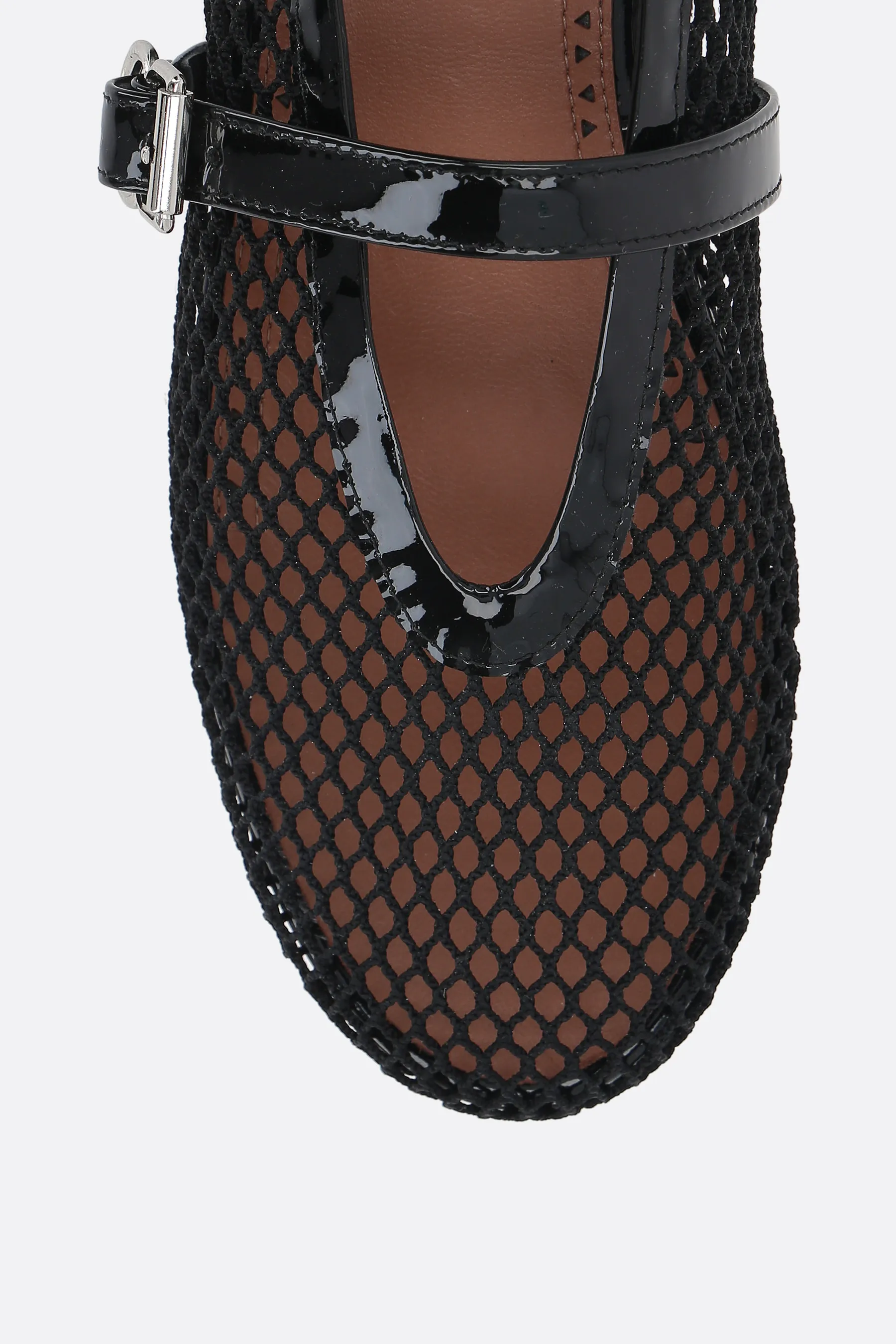 ALAIA ballerina in rete e vernice