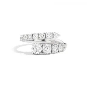 Anello Contrarié con Diamanti in Oro Bianco Anniversary Recarlo