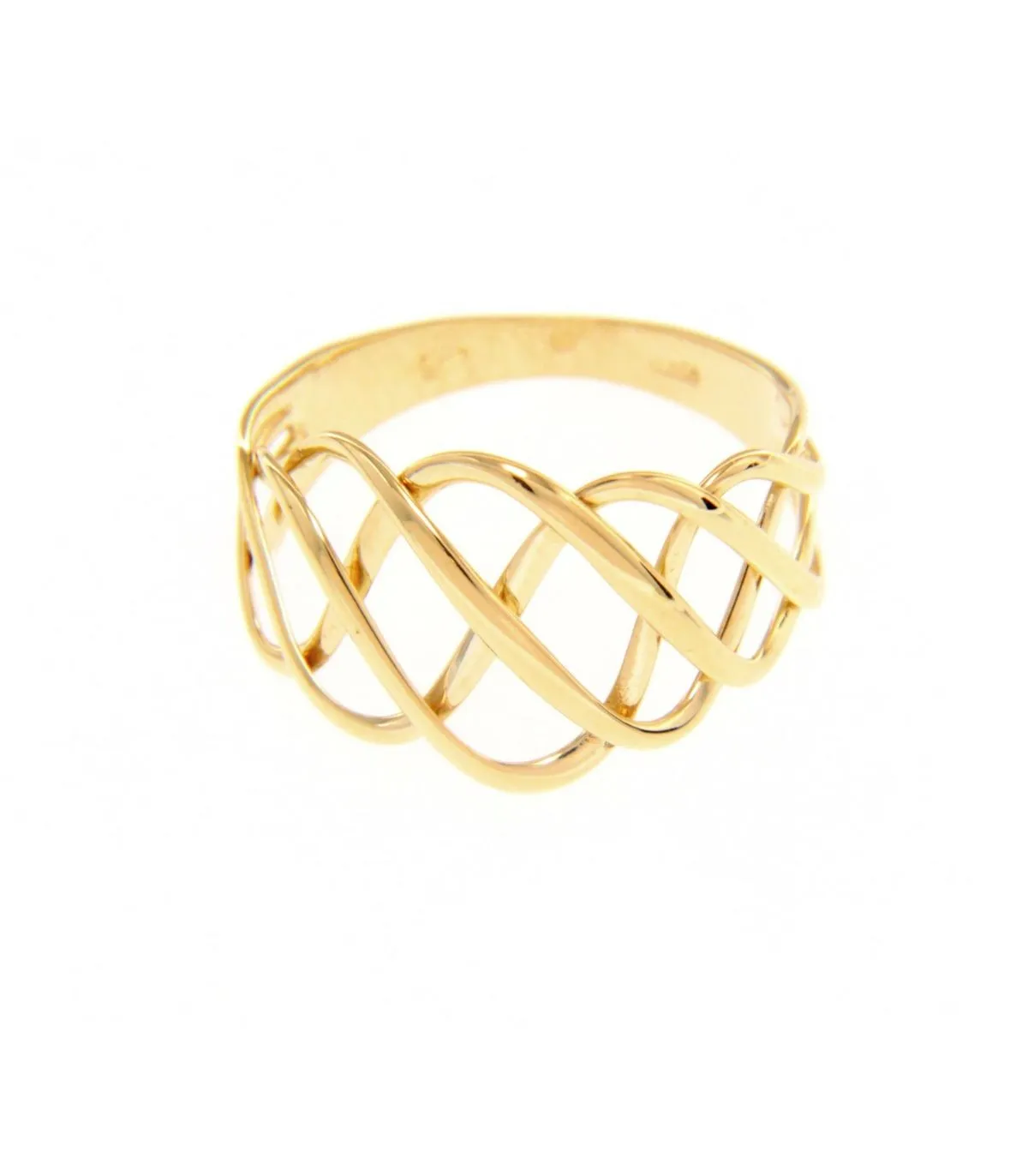 Anello Fili Intrecciati Oro Giallo 9kt