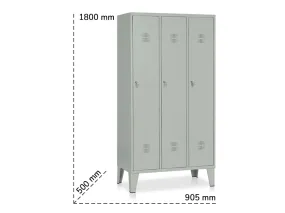 Armadio spogliatoio a 3 vani Tecnotelai 905x500x1800mm con ripiano fisso