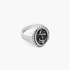 Chevalier ovale ancora con corda argento brunito lucido Nove25 Mis.23