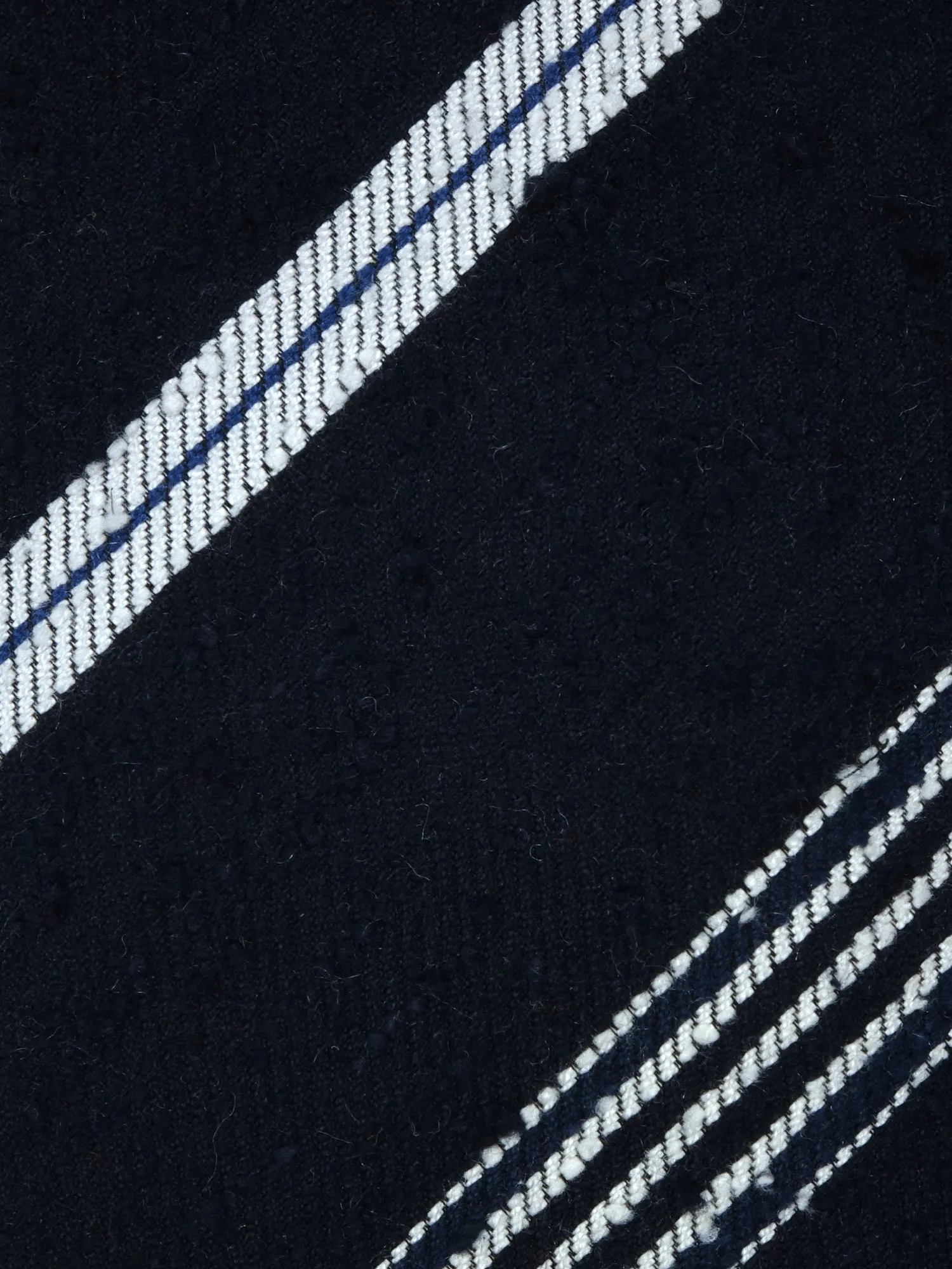 Cravatta 3 pieghe blu/bianco sfoderata in seta shantung SELLY 