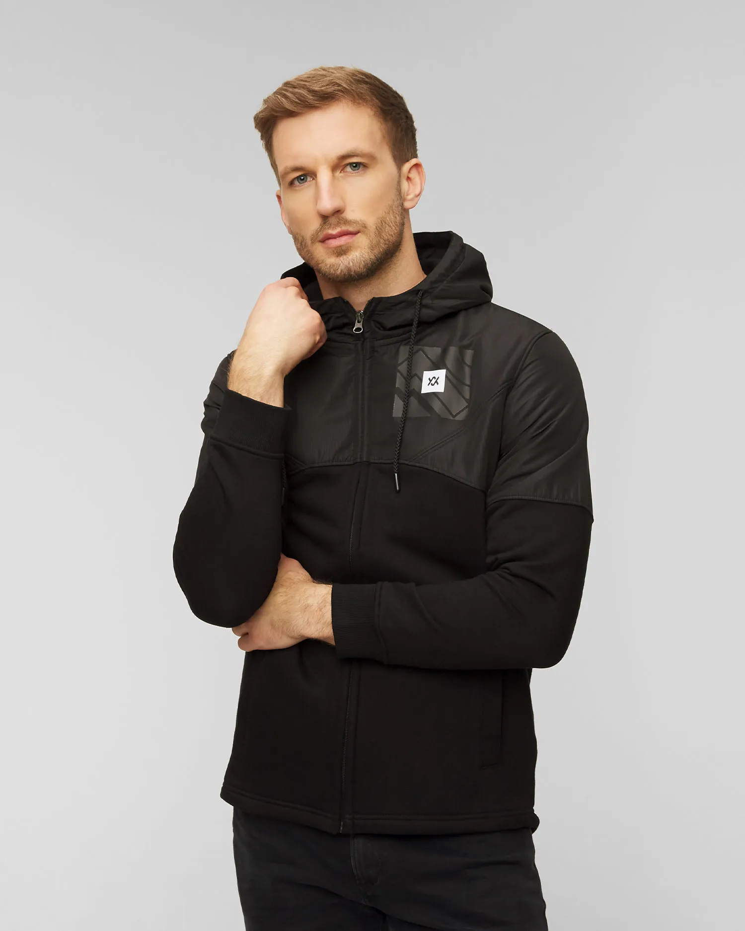 Felpa ibrida nera da uomo Volkl 100 Years Sweat Jacket Black 198211-nd