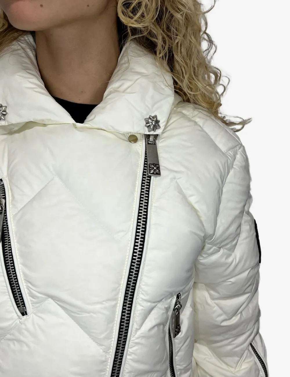 Giubbotto John Richmond crop con zip e logo donna