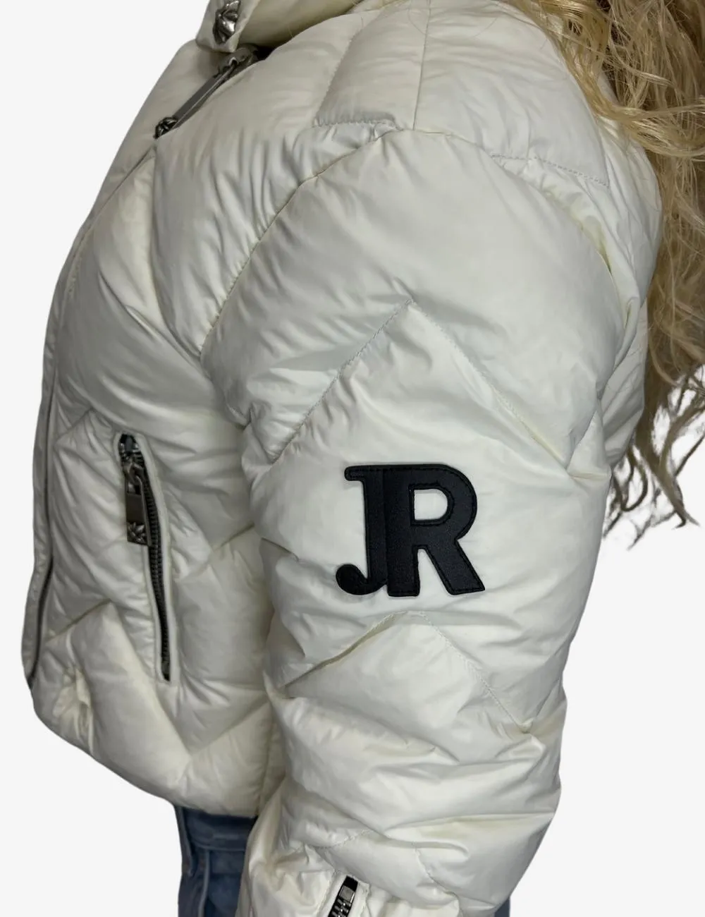 Giubbotto John Richmond crop con zip e logo donna