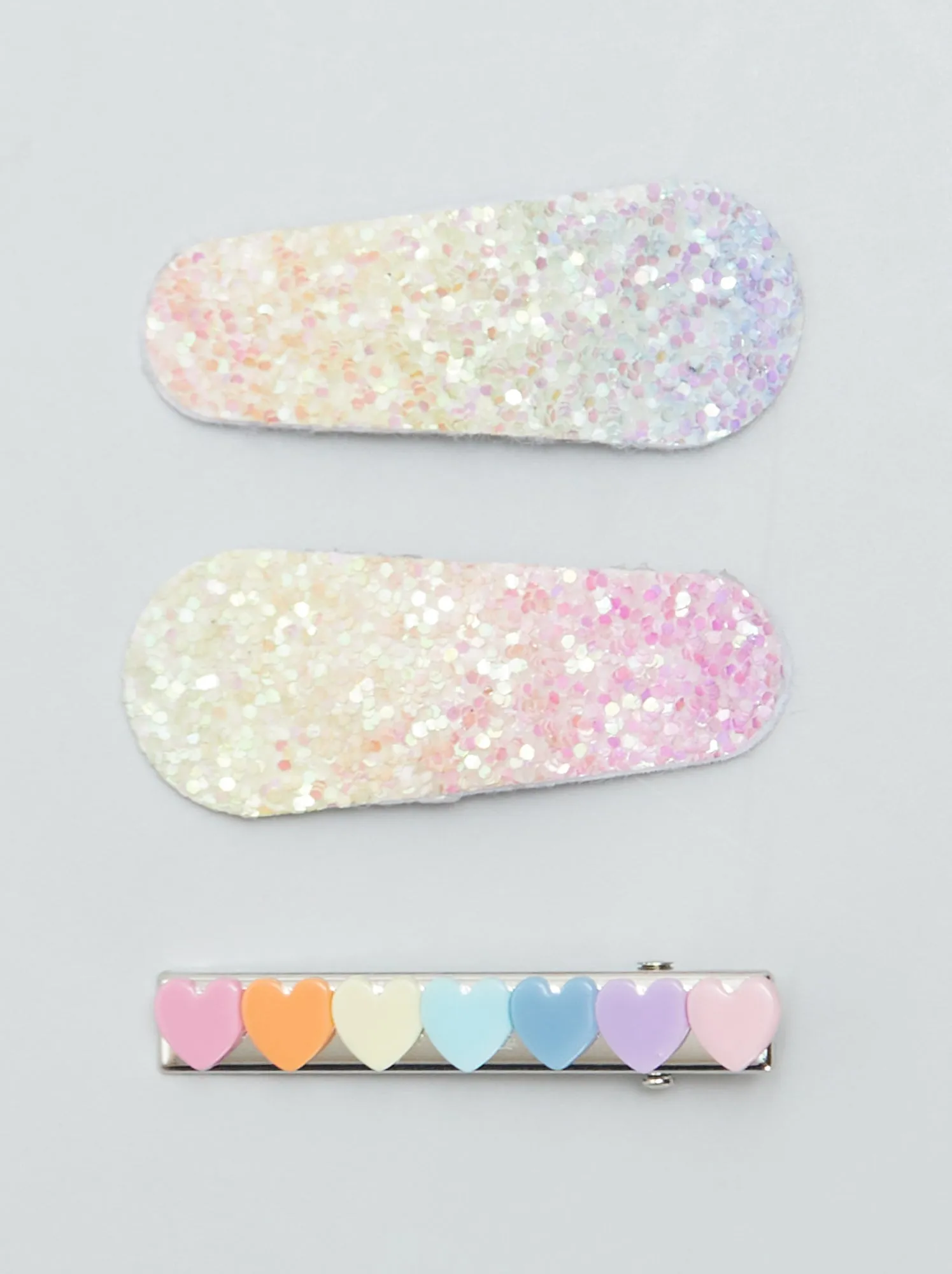 Set di 3 mollette per capelli - ROSA