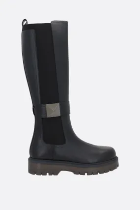 VALENTINO GARAVANI stivale One Stud in pelle liscia